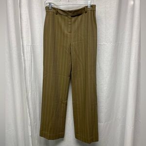 Ann Taylor Loft ladies tan, wool, pin striped, lined slacks, size 6.